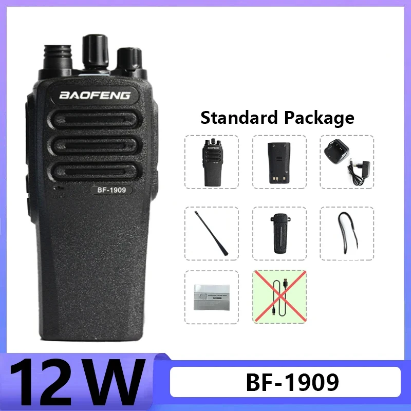 BaoFeng BF-1909 Walkie Talkie 12W High Power Professionele doordringende radio Ondersteunt Type C Opladen Lange afstand Krachtig Draagbaar