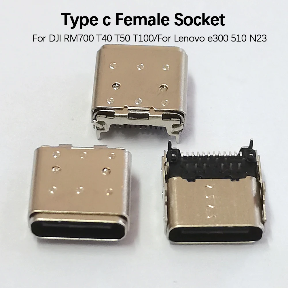24P Type‑C Female Socket Connector For DJI RM700 T40 T50 T100 Remote Control For Lenovo E300 510 N23 Charging Port Repair Parts
