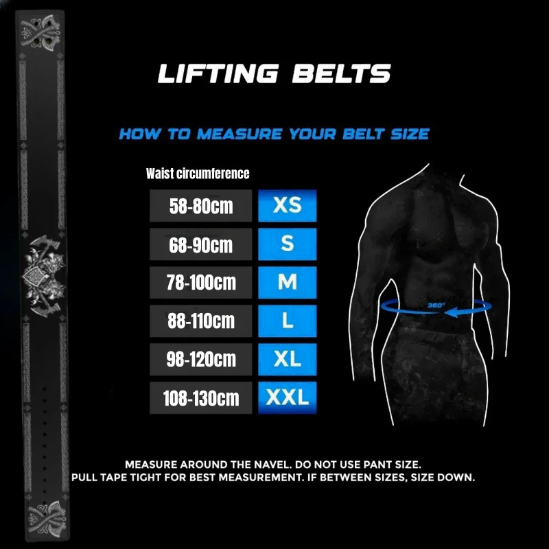 Viking Strength Weightlifting Belt with Lever Buckle Gym Powerlifting Belt for Strength Training Bodybuilding Belt 10mm Cowhide