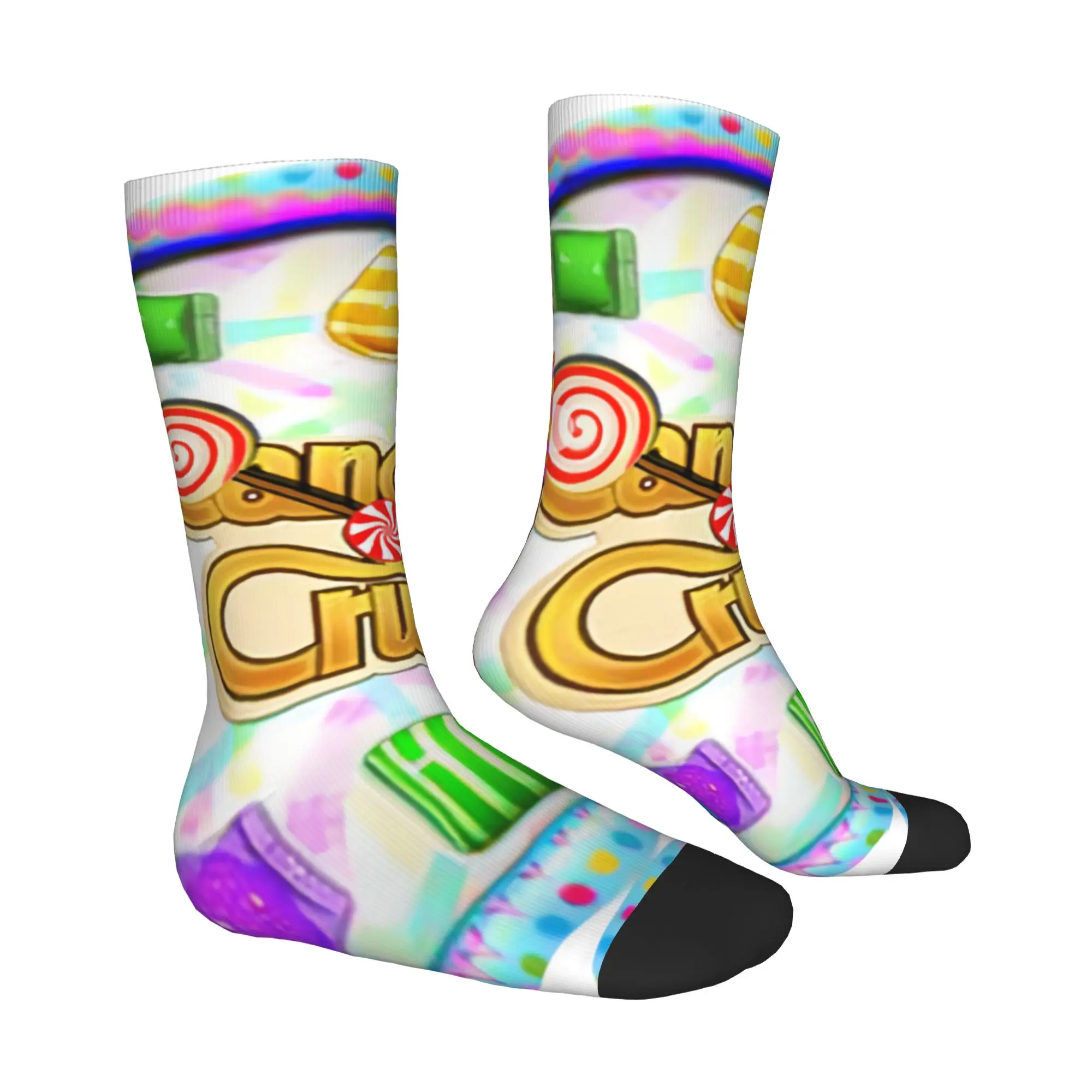 Fashion Printing Video Game Colorful C-Candy C-Crush S-Saga Socks for Women Men Stretchy Summer Autumn Winter  Crew Socks