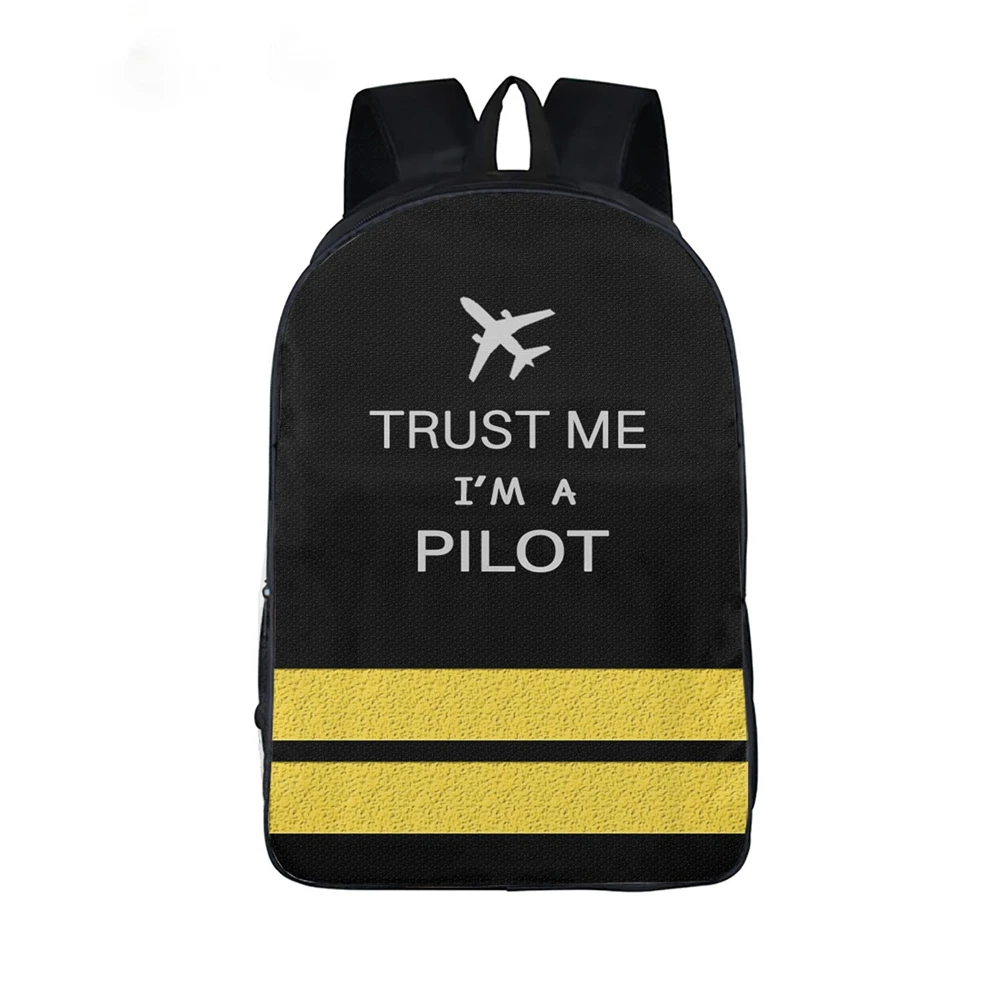 Pilot Captain Stripes Backpack for Women Men Travel Bag Teens School Bag Boys Bookbag Aviation Airplane College Student Daypack