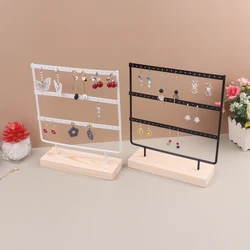 57 Holes Stand Jewelry Display Organizer Earrings Pendants Bracelets Jewelry Holder With Wooden Base Earrings Storage Rack