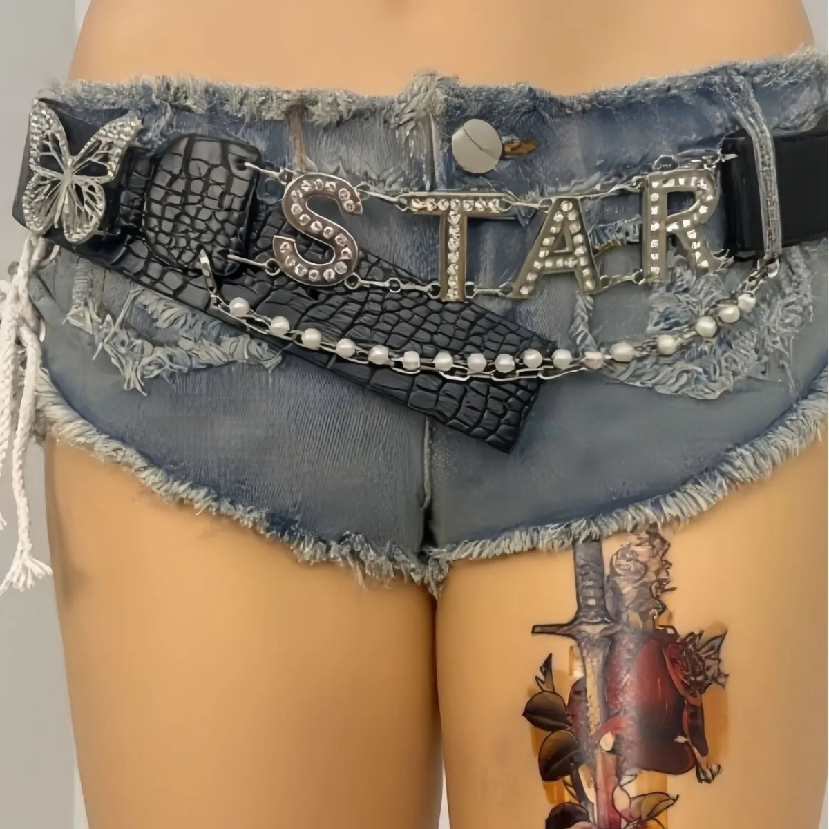 الأصلي حجر الراين D.I.A رسالة معدنية لامعة الماس حزام على شكل سلسلة الخصر ملحق Aliexpress رائجة البيع مصدر عبر الحدود #4