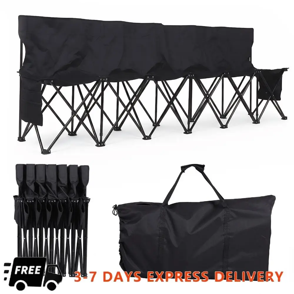 

Складной командный стул с сумкой для хранения и спинкой, портативные футбольные боковые стулья 600D Oxford для кемпинга и игр на открытом воздухе, мероприятий