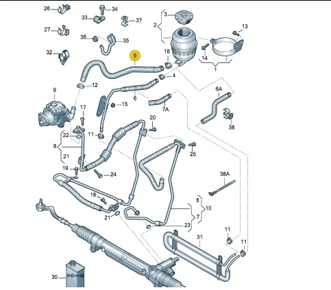 1.8 2.0 Petrol Engine Steering Power Oil Pump Hose Line Pipe For  Audi A4 S4 B8 A5 S5 2008-2011  8K0422887AH 8K0 422 887 AH