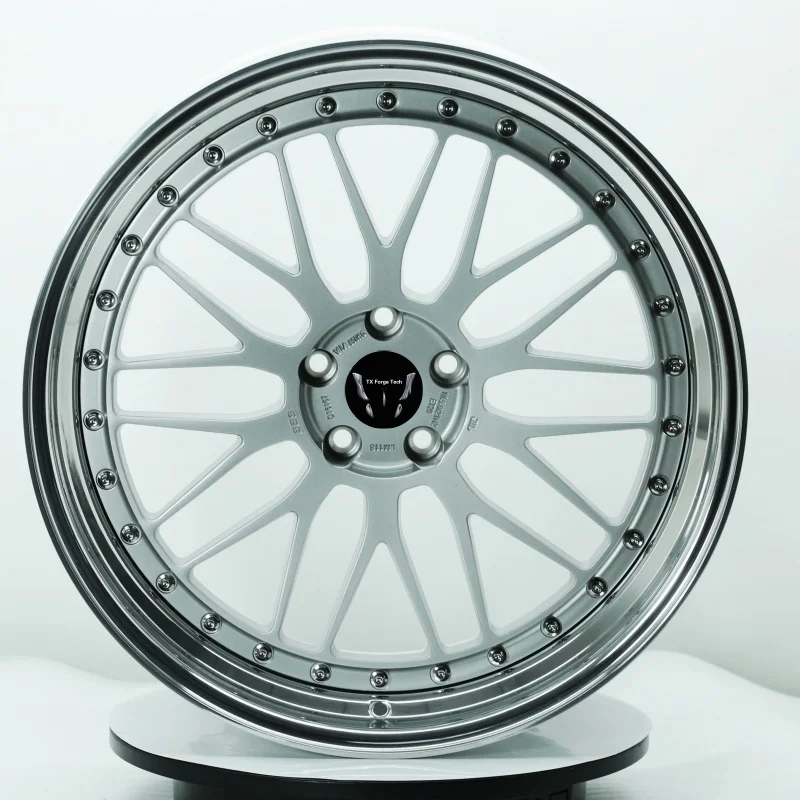 New Factory Wholesale Custom Forged Two Piece Aluminium Alloy Wheel Rims Mesh Design Polish Matte White OEM ODM