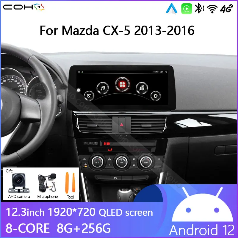 

12.3 INCH COHO For Mazda CX-5 2013-2016 Android12 8+256G Car Stereo Car Radio Tesla Radio Player Car GPS Navigation video player