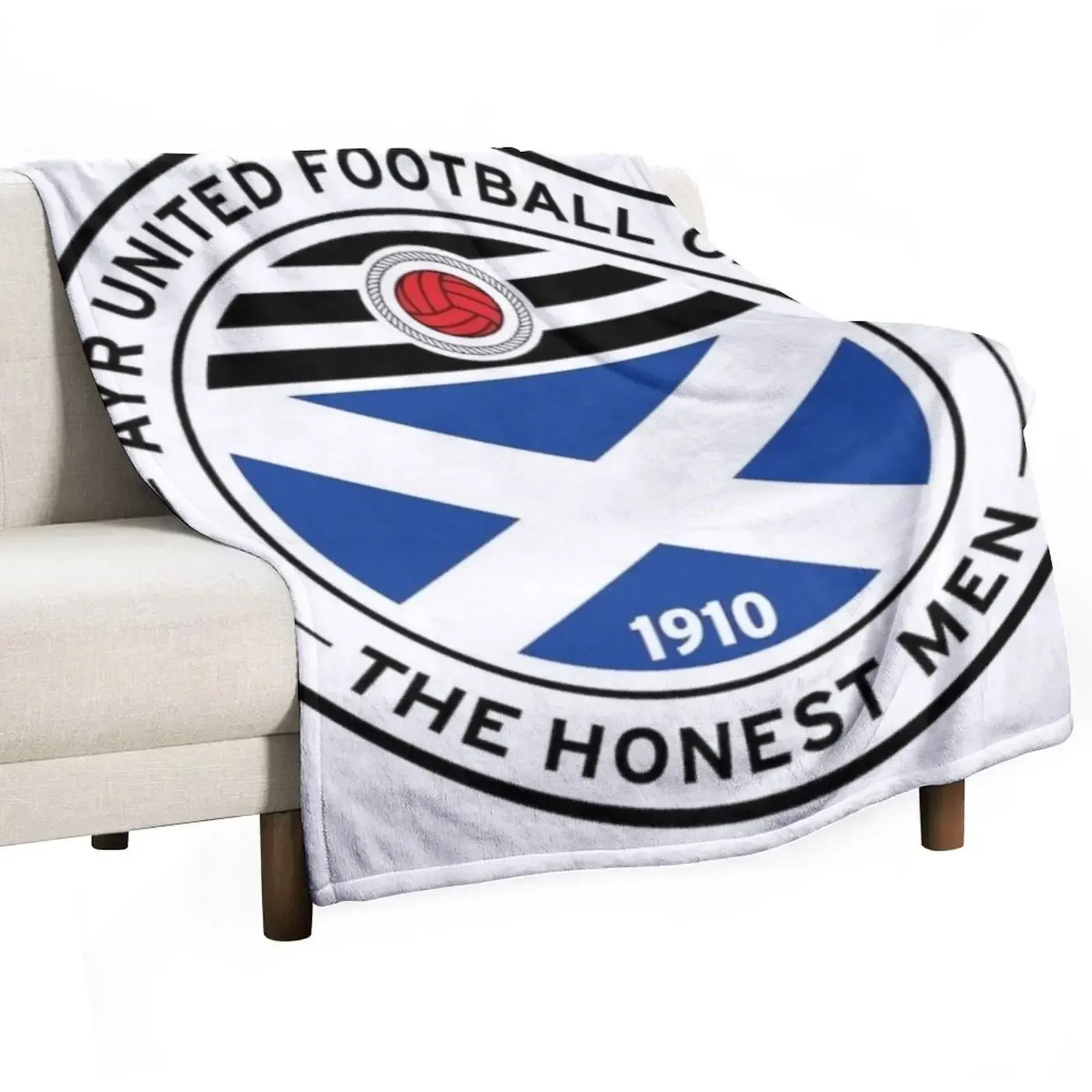 Плед из фланелевой ткани с логотипом футбольного клуба Ayr United, свободного кроя, для младенцев, на заказ, для переезда, рождественское украшение, пледы.