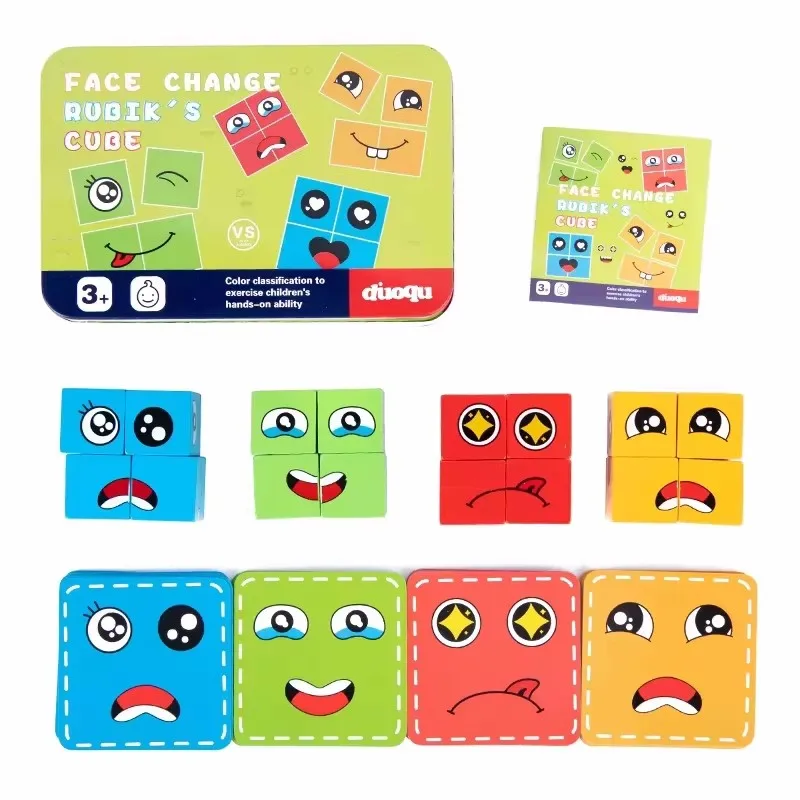 Expressions en bois correspondant bloc Puzzles jeux éducatifs Montessori jouets pour voyage enfants conseil jeux de Puzzle pour les enfants