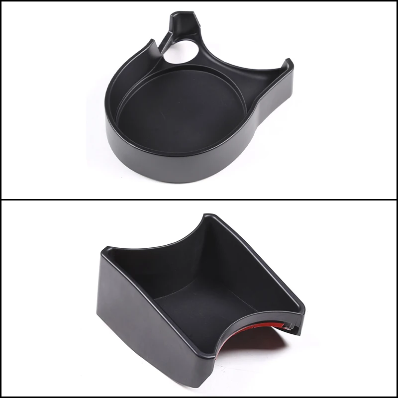 For Fiat 500 2007-2015 1Pc Center Console Cup Holder Insert Auxiliary Storage Box ABS Black Organizer Tray Interior Accessories