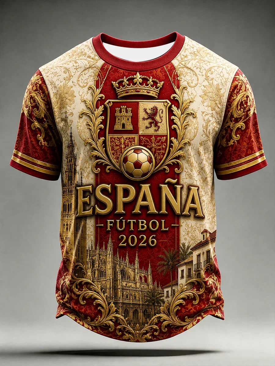2026 Edition Spanish Fans Football Training T-shirt - 3D Printed - Fashionable and Comfortable - Suitable for Both Men and Women