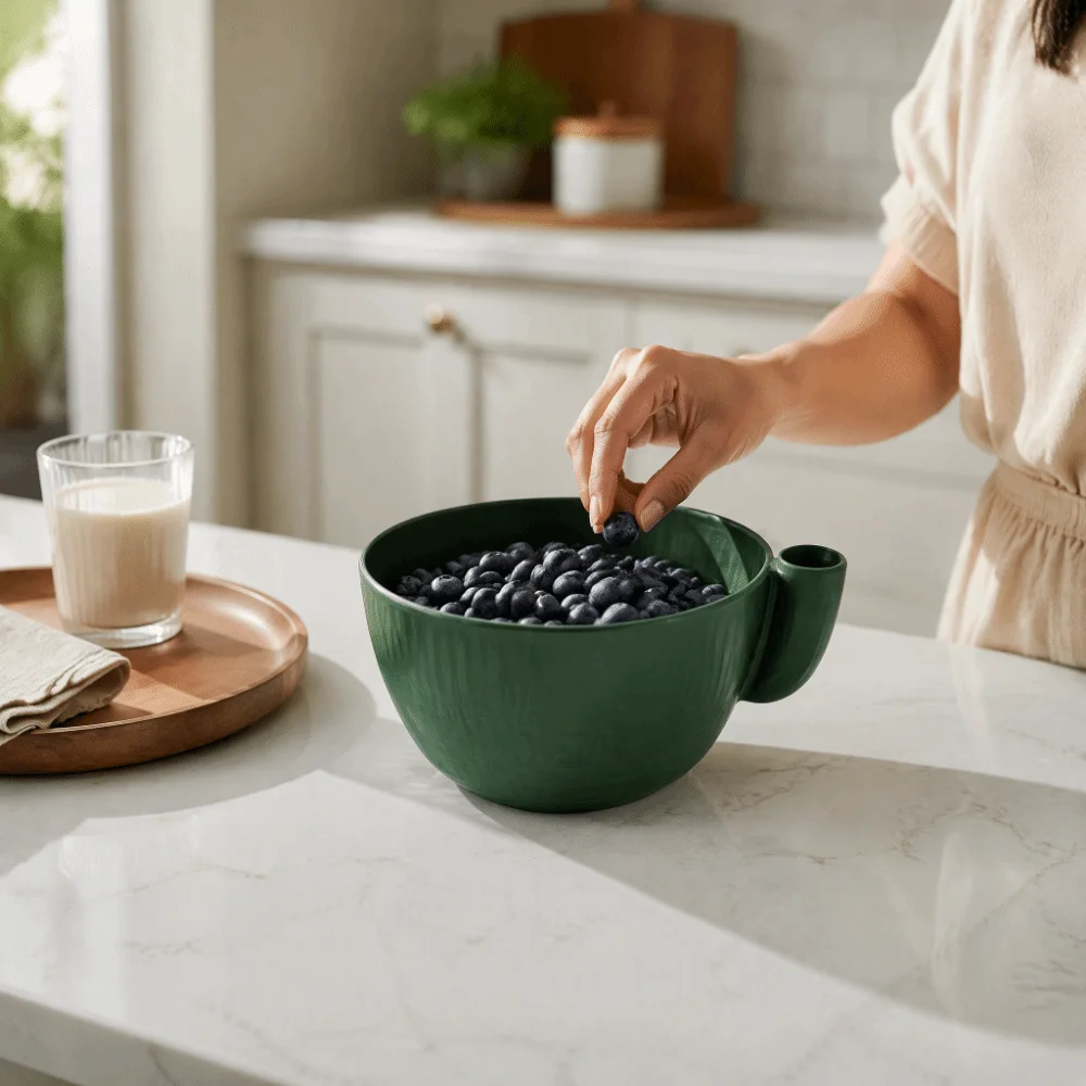 Self Spinning Berry Washing Bowl Swirling Design Central Flow Pedestal Vegetable Washer 3D Printed Craftsmanship Rapid Wash