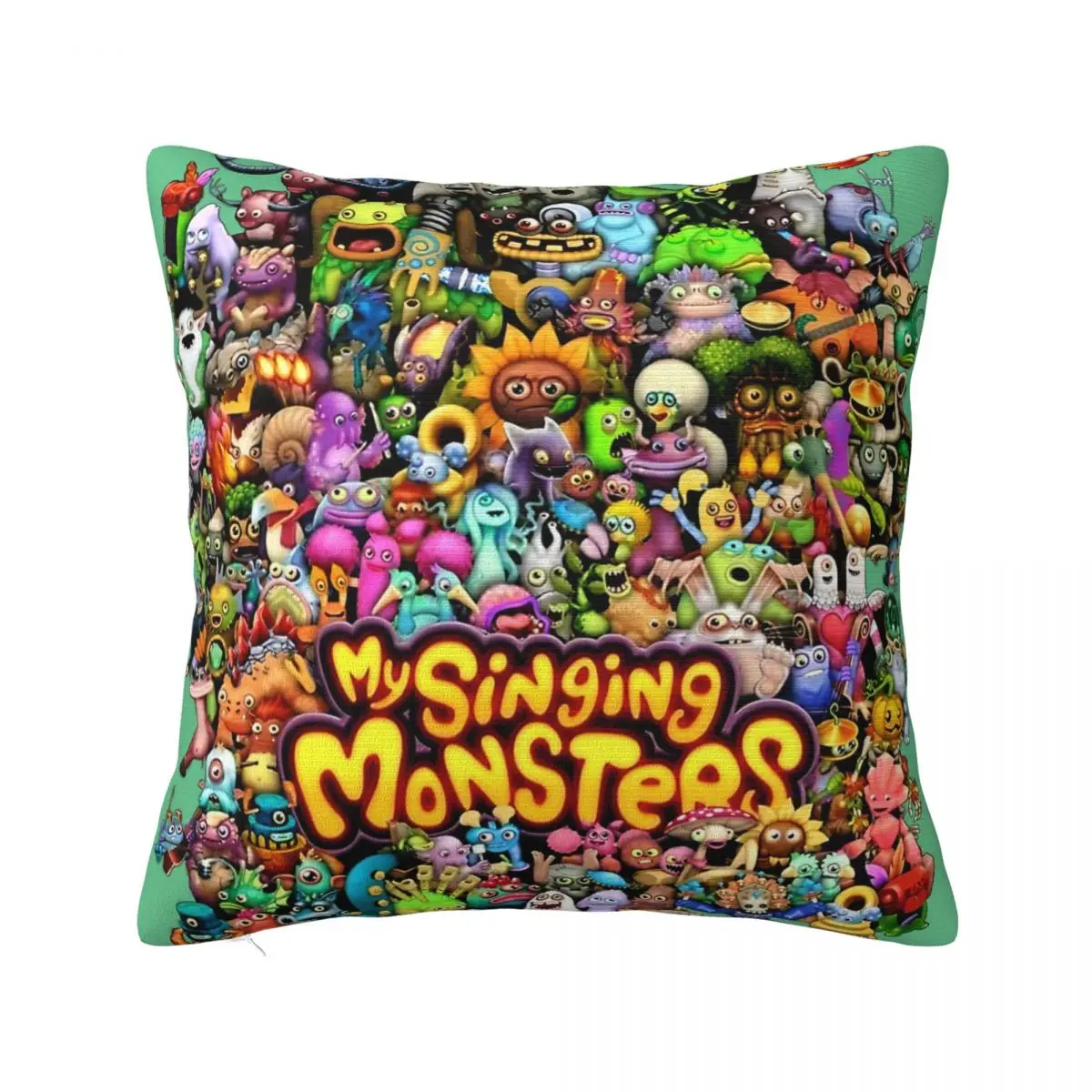 My Singing Monsters Pillowcase Soft Polyester Cushion Cover Gift Cartoon Game Throw Pillow Case Cover Home Zipper 40X40cm