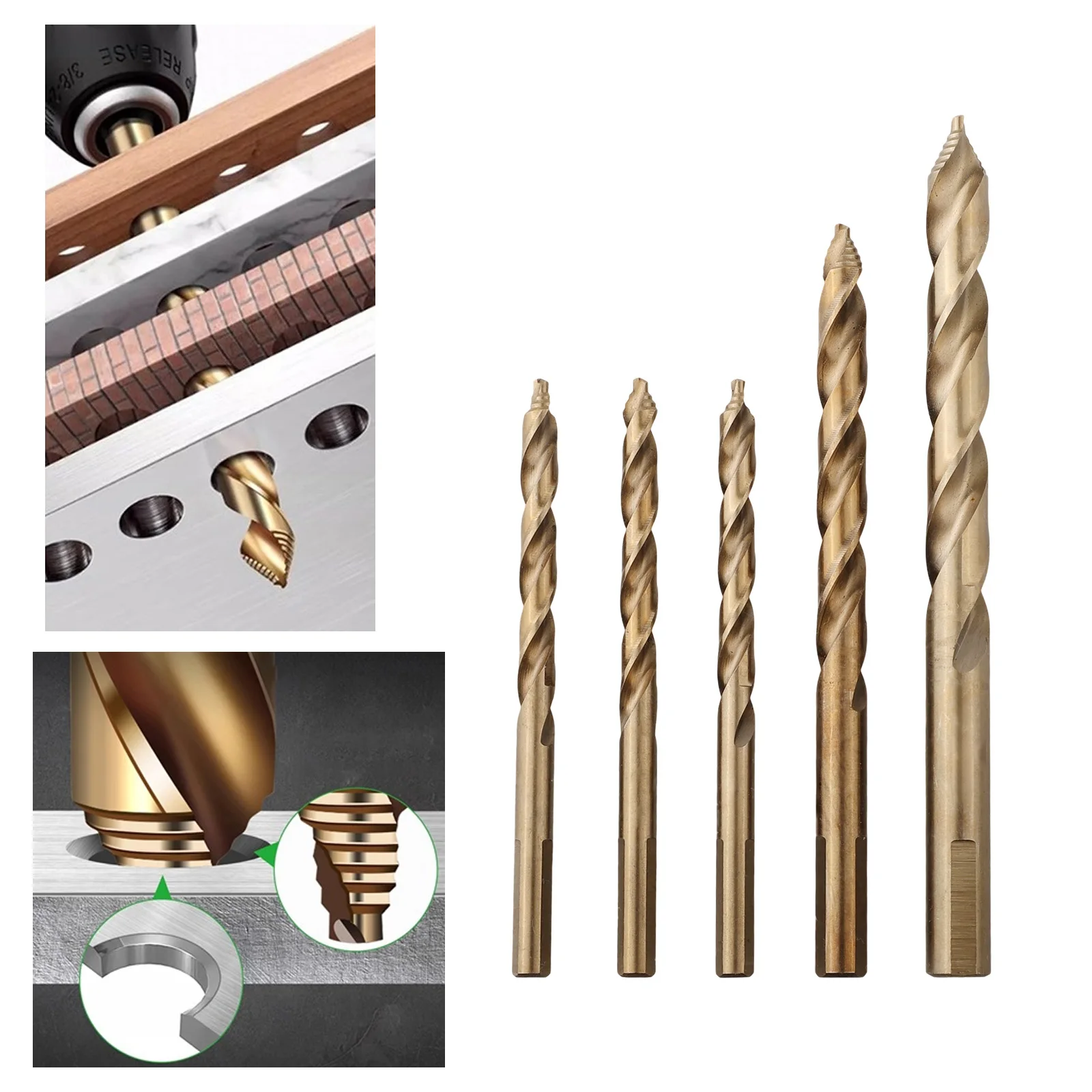 Innovative Chip Removal Design in 5PCS M35 Cobalt Straight Step Drill Bits Ensures Smooth Operation on Hard Surfaces