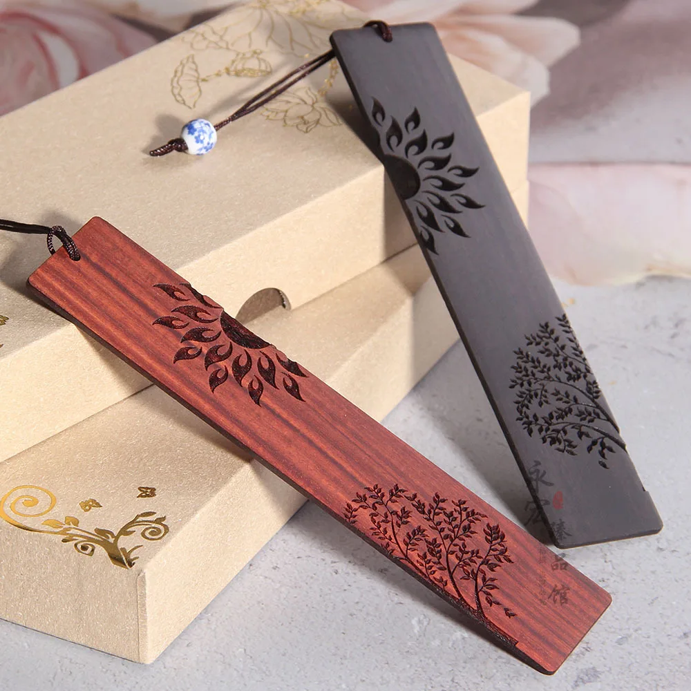 Chinese Style Wooden Dandelion Shape Bookmark Creative Carving Mahogany Bookmark School Office Read Stationery Student Supplies