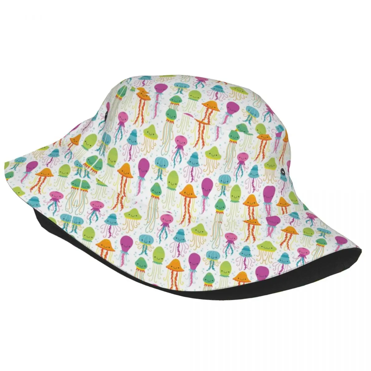 Fashion Cute Jellyfish Pattern Bucket Hats Men Women Outdoor Sun Summer Fisherman Cap