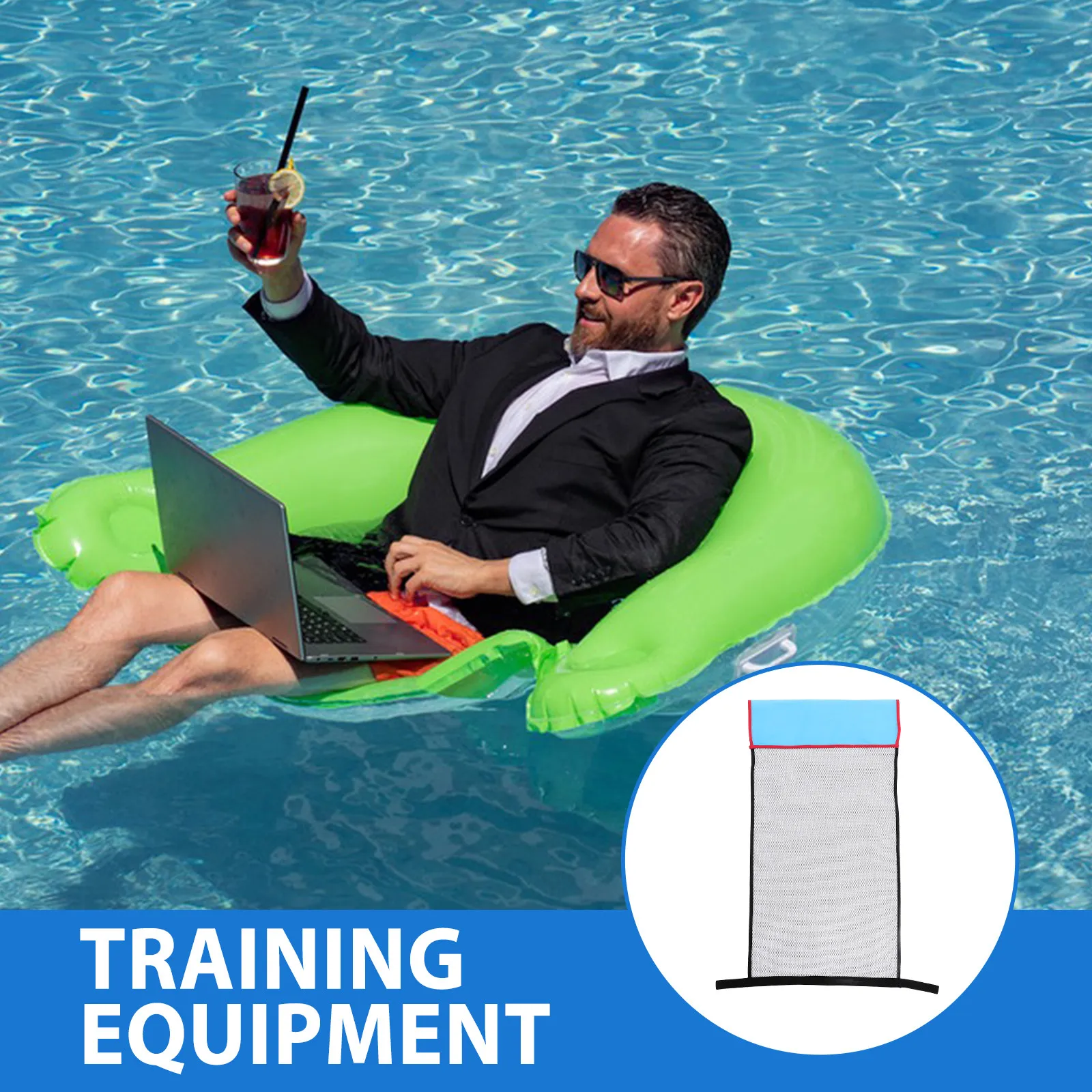3Pcs Water Floating Chair Nets Polyester Swimming Chair Nets Strong Bearing Capacity Pool Floating Net for Adults Kids Swim