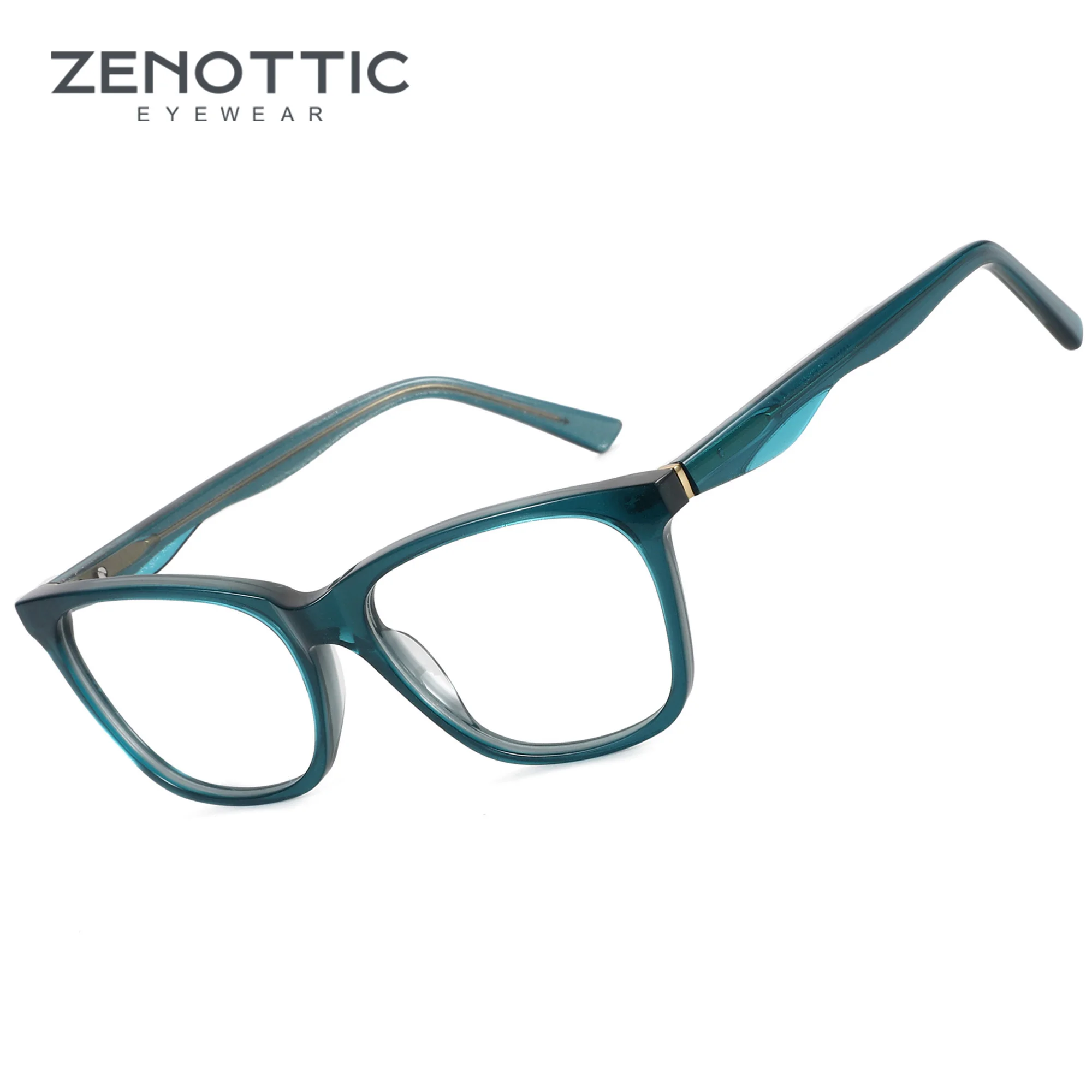 

ZENOTTIC 2023 Women Square Acetate Optical Glasses Frame Fashion Ladies Non-Prescription Eyewear Clear Lens Eyeglasses A23307