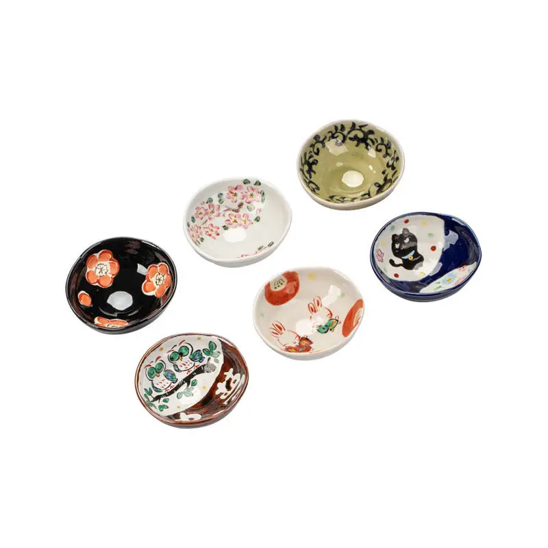 

Small bowl six-piece set Japanese style, household ceramics, dipping small bowl, snack bowl, month