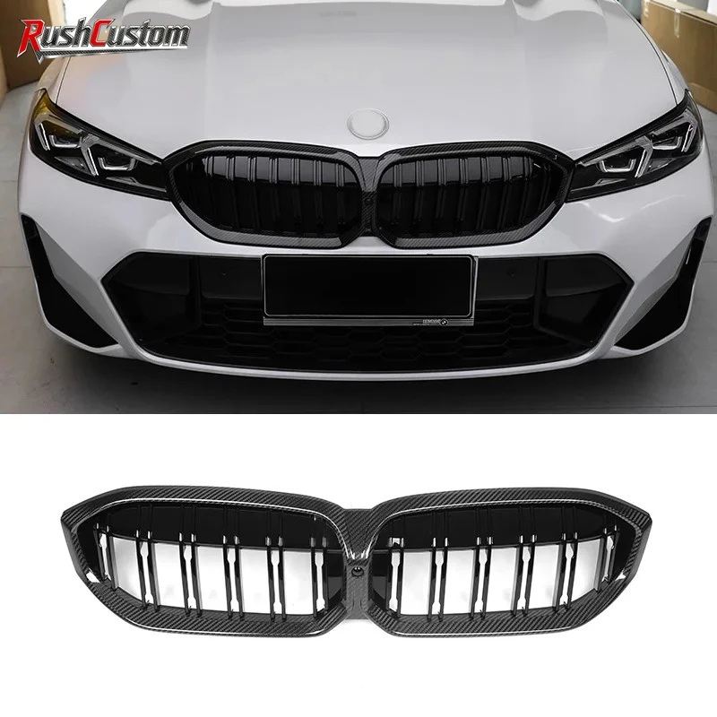 

Dry Carbon Fiber for BMW 3 Series G20 LCI G21 G28 Gloss Carbon Double Slats Kidney Grille Mesh Grill 330 340i