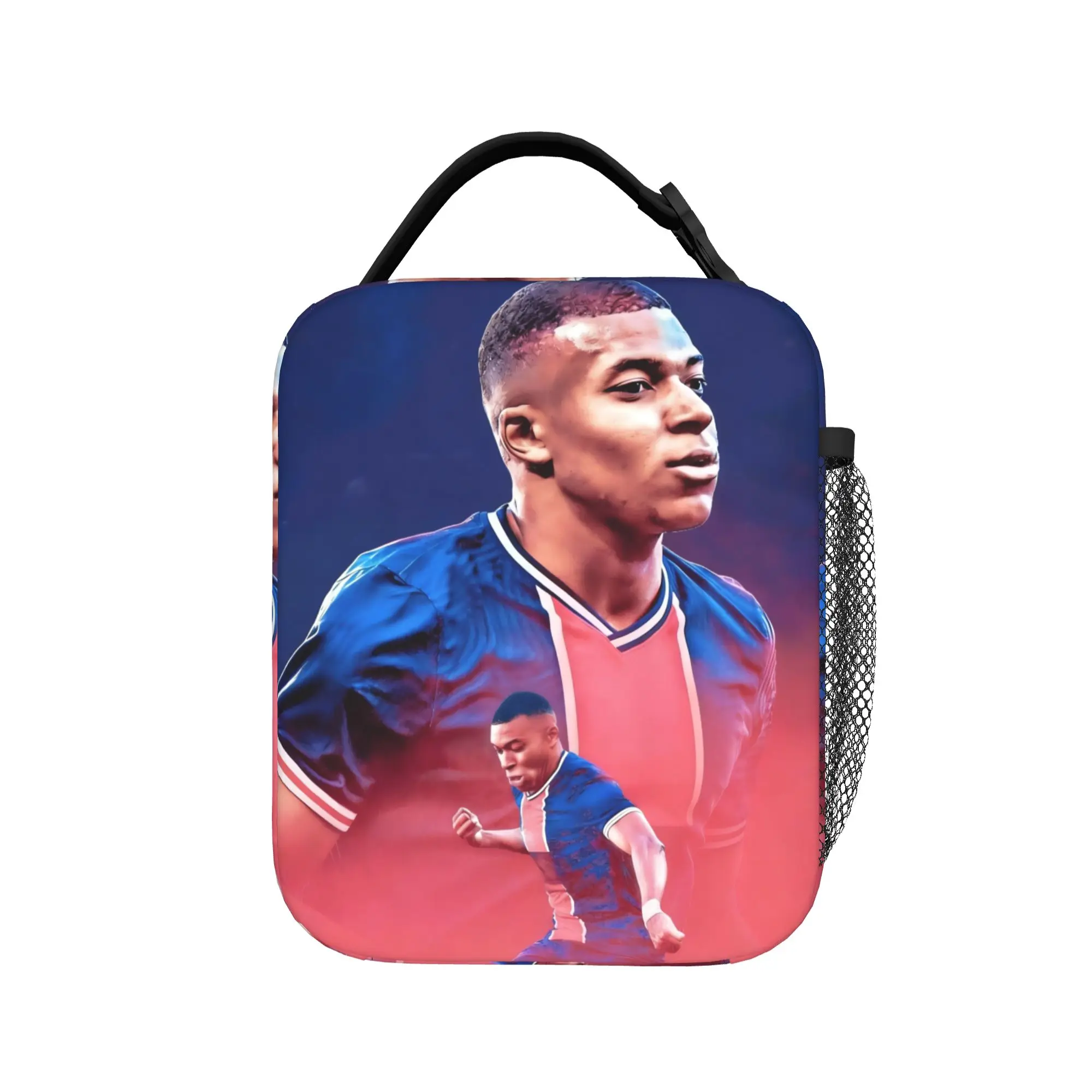 M-Mbappes Insulated Lunch Bag Cooler Bag Reusable,Lunch Container Football Soccer Large Lunch Box Tote Food Bag Office  Travel