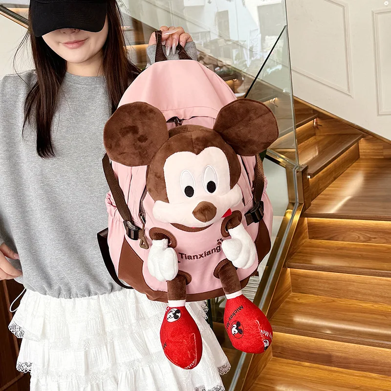 حقيبة ظهر ديزني ميكي ماوس للنساء والفتيات بسعة كبيرة ولطيفة وعصرية ومتينة ومطبوعة برسوم كرتونية للتسوق في الهواء الطلق والسفر #3