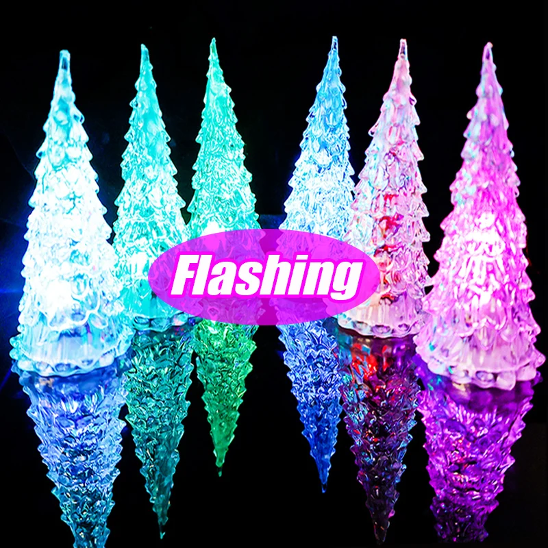 

Christmas Tree Shape Table Lamp Crystal Diamond Desk Lantern Mini Night Light Christmas Decors Light Party New Year Decoration