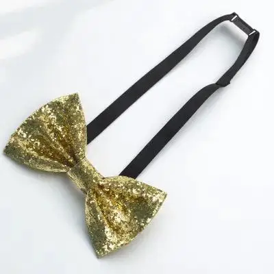 

Adult Bow Tie Glitter Sequin Pre Tied Adjustable PU Banquet Party Groom Bowtie For Men Tuxedo Wedding