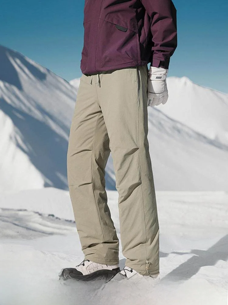 

Зимние мужские брюки для лыжного спорта с 3D-кроем, утепленные пухом 90% Du, теплые, прямые, молодежные, повседневные, модные