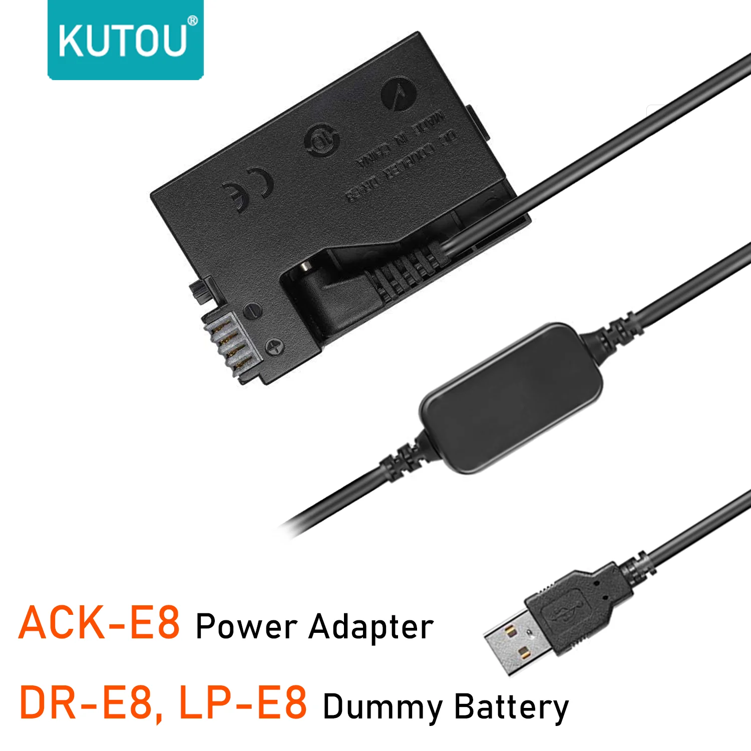 

KUTOU USB Charger ACK-E8 Power Adapter kit DR-E8 LP-E8 Dummy Battery For Canon EOS 550D 600D 650D 700D T2i T3i T4i T5i X4 X5 X6i