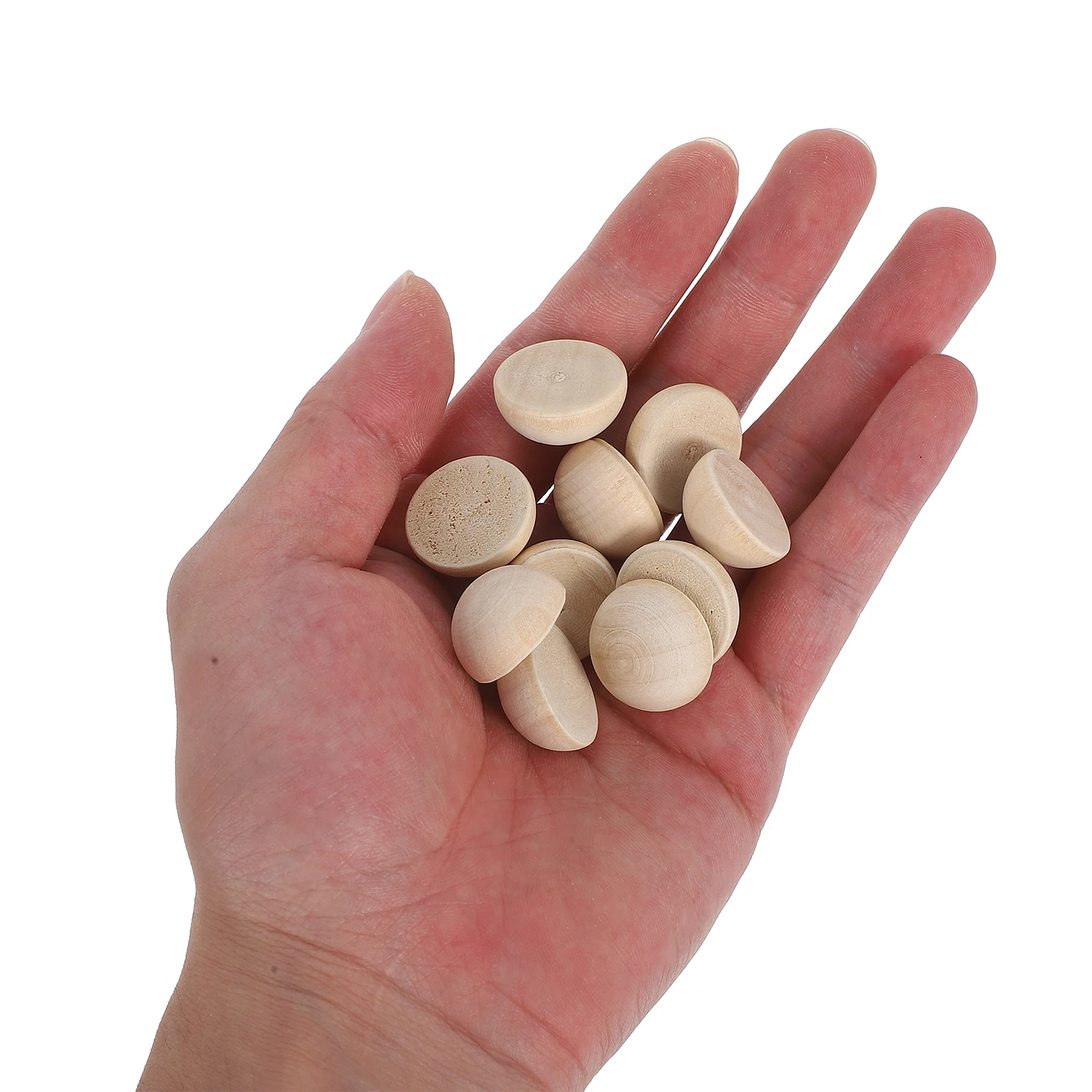 

100pcs Half Side Wood Natural Half Round Unfinished Split Balls for DIY Crafts Jewelry Home Decor Smooth Craft for Handmade