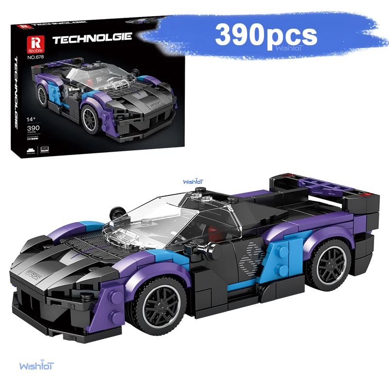 

678 Car 1:24 Scale Mini Model Car 390pcs Building Blocks MOC City Creative Exper Bricks Technical Education Toys For Boy Gift