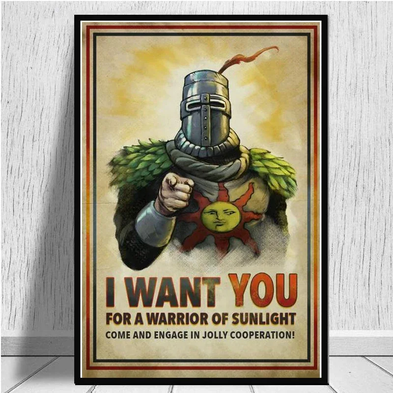 Hot Game Poster The Dark Souls Gamer Decorative Painting Silk Wall Art Posters And Prints Home Decor For Bedroom