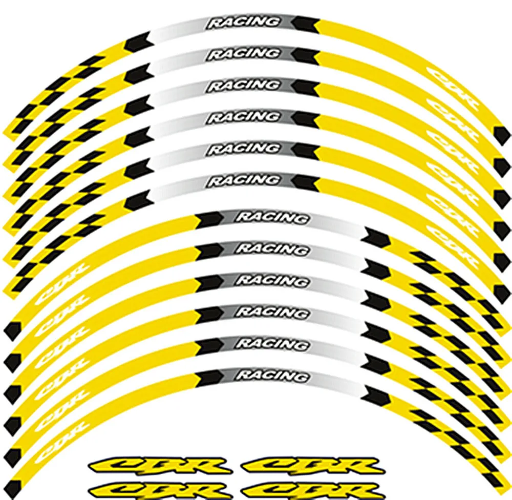17inch Wheels Hub Stickers Motorcycle Accessories Reflective Decals Stripes For HONDA CBR 1100XX 125R 300R 500R