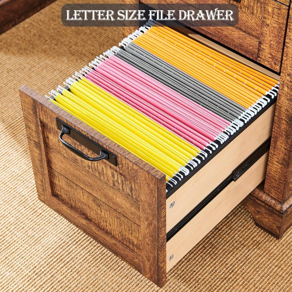 RedLemon 60 Escritorio estilo granja con aparador, escritorio ejecutivo de madera para oficina en casa con cajones, estación de carga, bandeja para teclado,