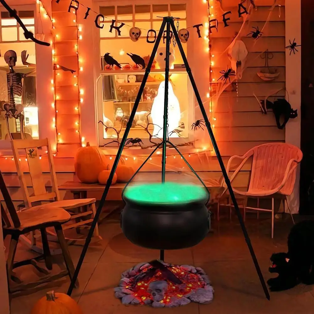 

Large Witch Cauldron On Tripod With Led String Light Halloween Party Decor Outdoor Hocus Pocus Candy Bowl Bucket Home Yard Porch