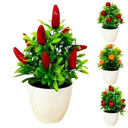 Artificial Fruit Bonsai Mini Orange Pomegranate Tree Windowsill Decor Plastic Courtyard Simulated Plants Bonsai Home Room Decor