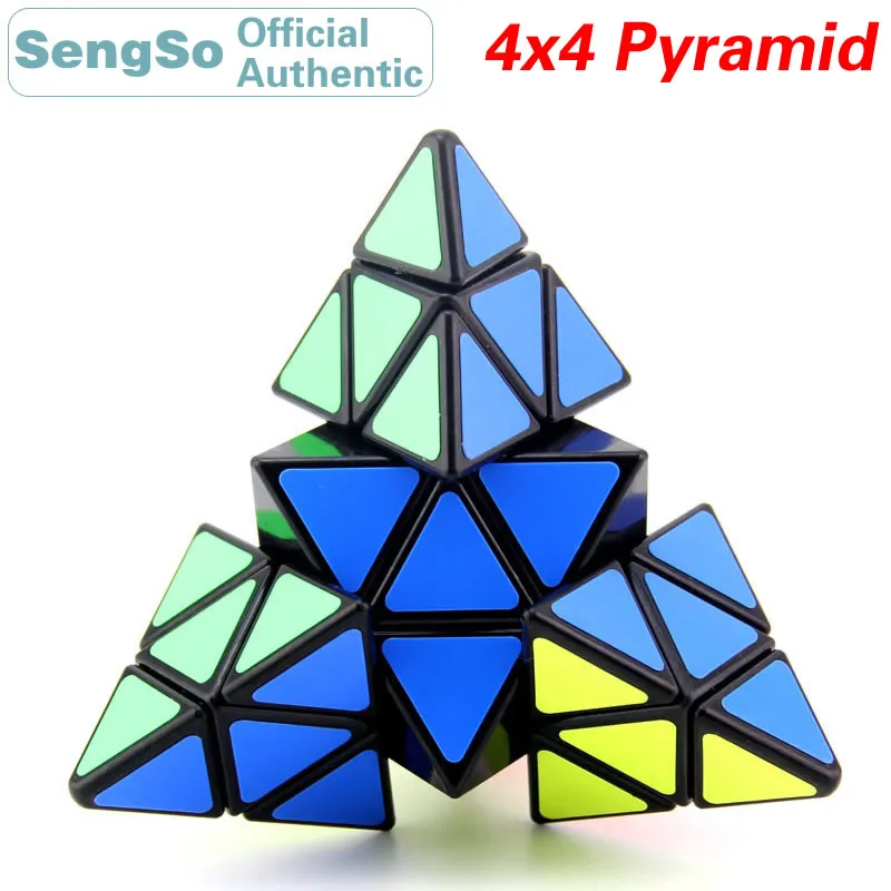 Sengso 4x4 pirâmide cubo mágico shengshou 4x4x4 pyraminxeds neo velocidade twisty quebra-cabeça cérebro teasers antiestresse brinquedos educativos