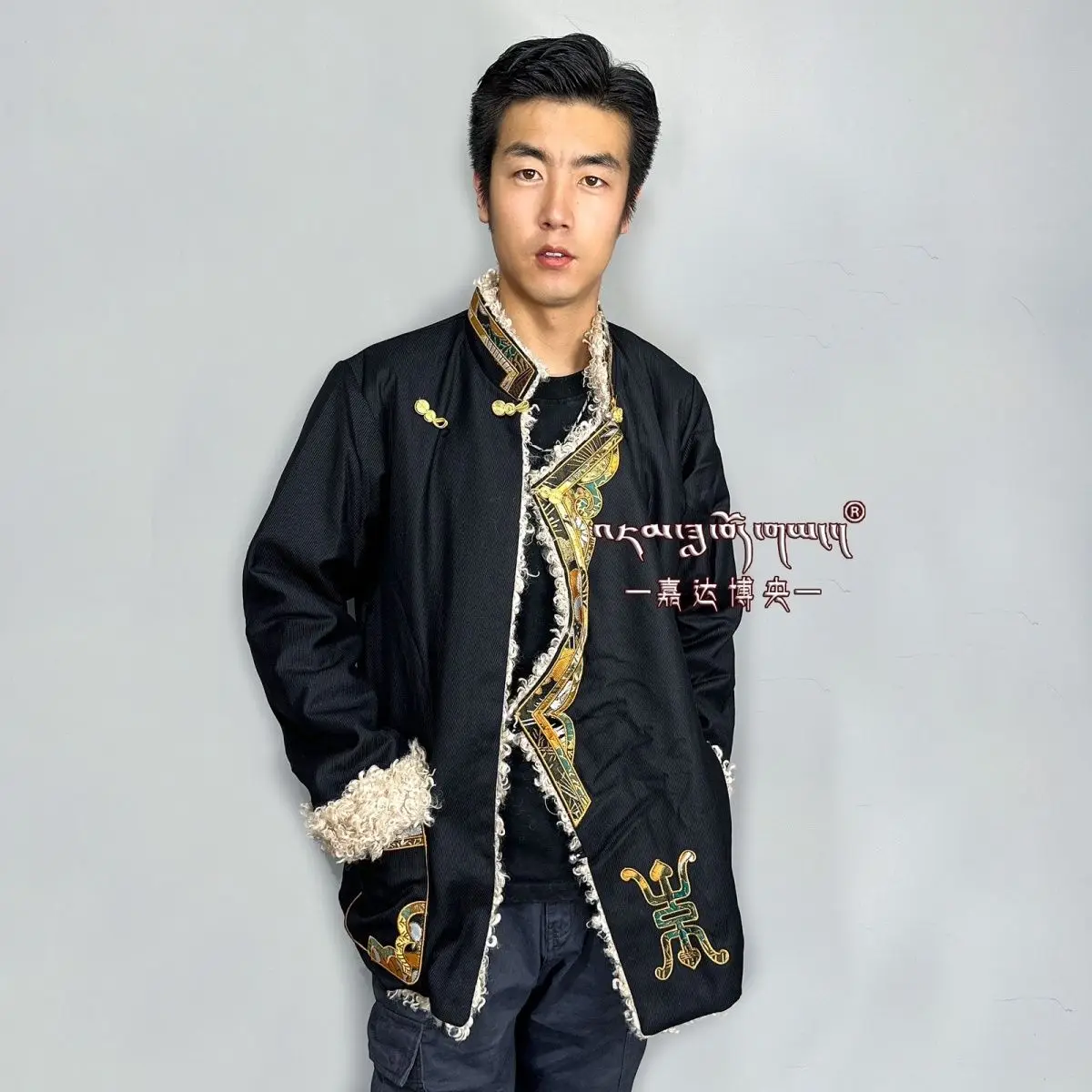 

Тибетские костюмы, толстое пальто с вышивкой из искусственной шерсти, теплая зимняя куртка Лхаса, одежда на хлопковой подкладке, Kangba