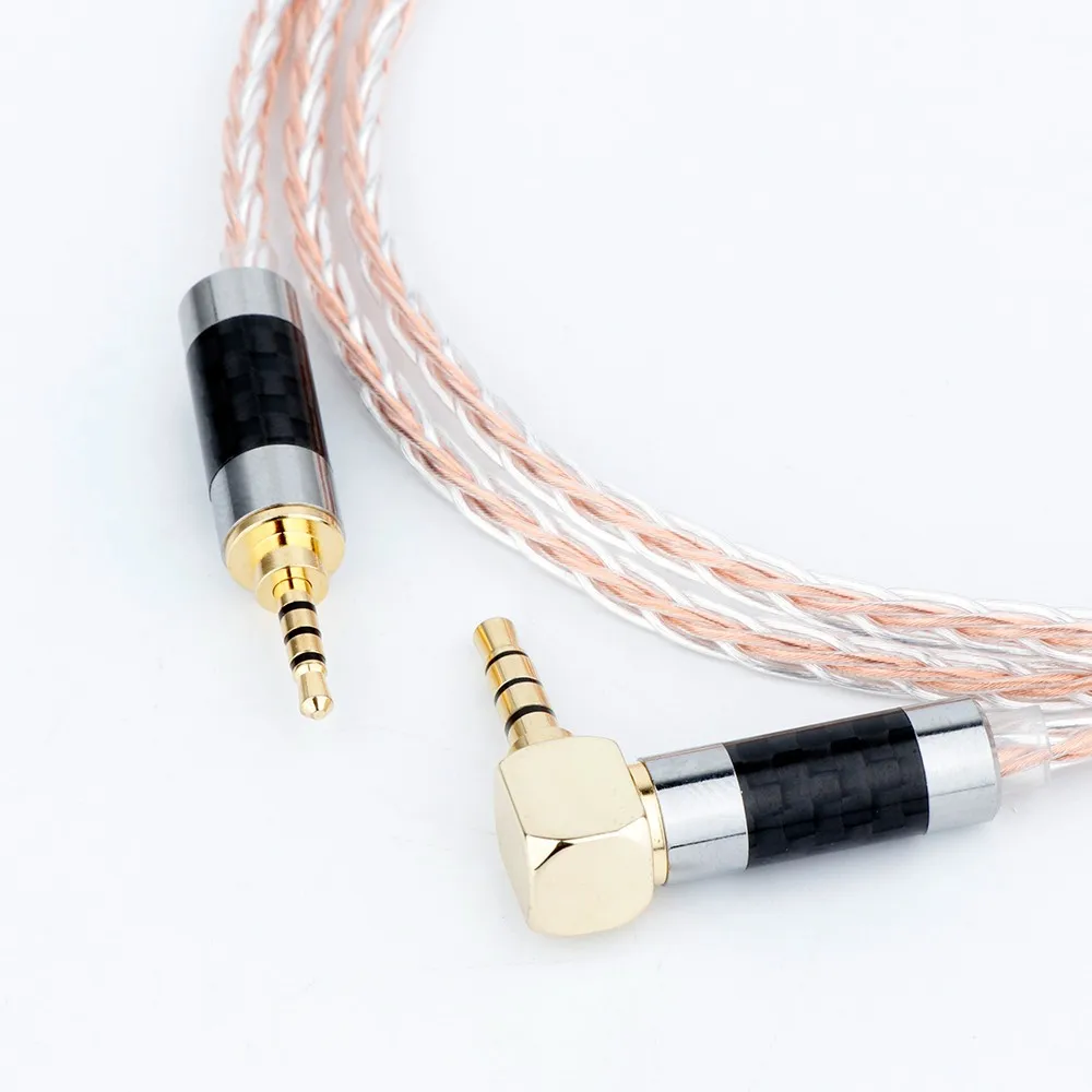 새로운 8 코어 OCC HIFI 2.5mm 직각 헤드폰 업그레이드 케이블, Fostex T60RP T20RP T40RPmkII T50RP 헤드폰용