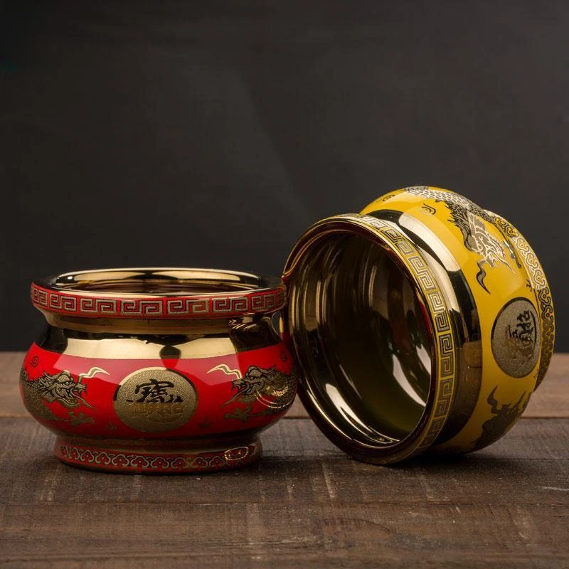 Ceramic incense burner Zhaocai Provides incense burners for Buddhist temples Household indoor Purifying air sandalwood stove