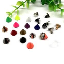 Spikes and Studs Metal Bullet Cone Spikes Screw Back Leather Craft Rapid Rivet Screws Punk Studs and Spikes ( 10 Sets, 8x7.5mm )