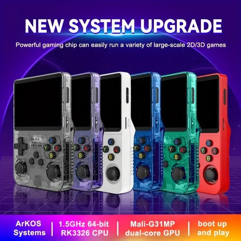 

R36S Classic Retro Portable Game Console with LINUX System Children's Gift 3.5-inch HD IPS Screen 64g/128g Memory