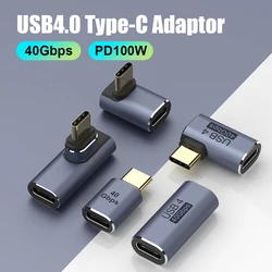 Macbook, USB 4.0,pd,100w,8k,60hz,40gbps,usb c,otg,u字型,ストレートアングル,オスからメスへのアダプター用の高速充電コネクタ