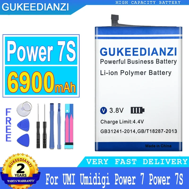 

6900mAh GUKEEDIANZI Battery For UMI Umidigi Power 7 7S Power7 Power7S Big Power Bateria