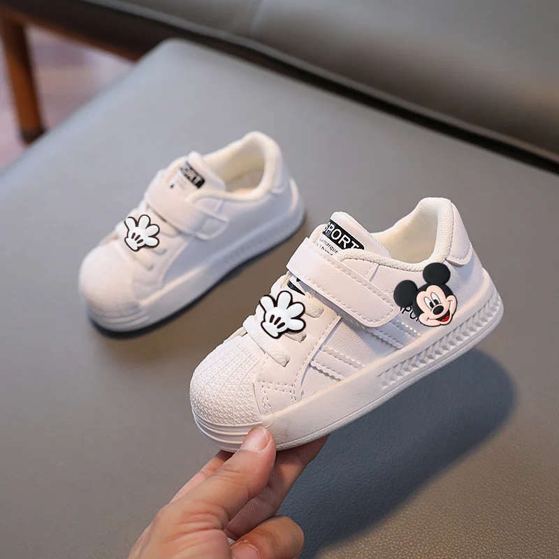 

Детская обувь для малышей, весна-осень-лето, повседневная обувь для мальчиков, детские кроссовки с Микки Маусом и Минни для девочек, обувь на мягкой подошве с ракушкой