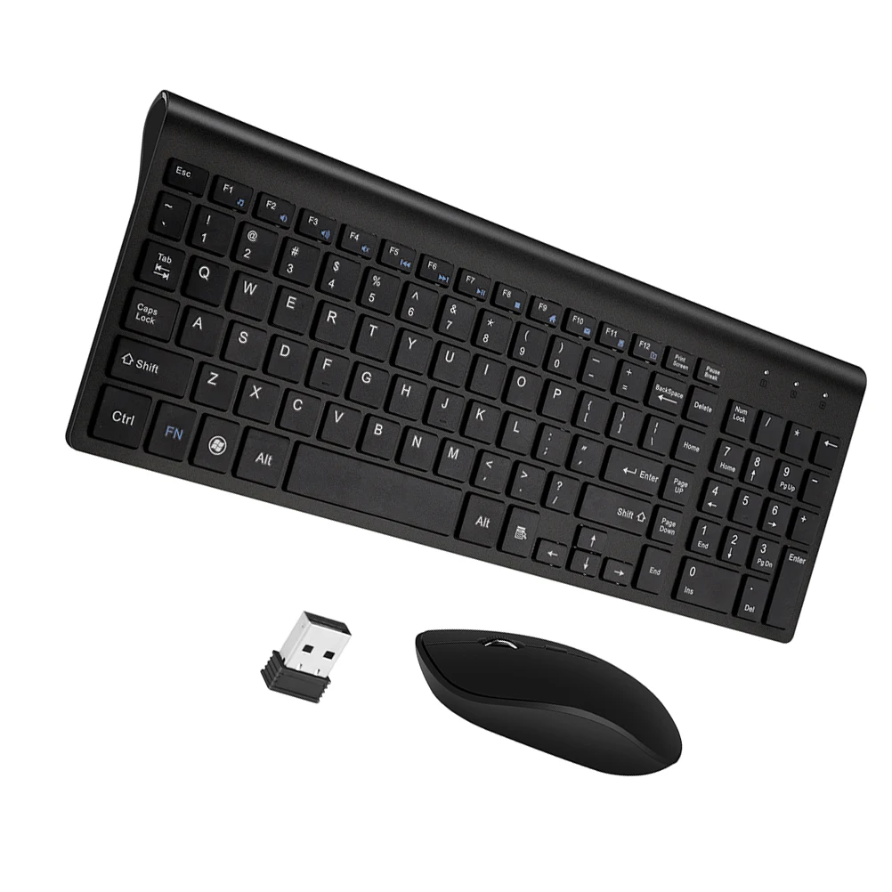 

Wireless Keyboard Mouse Combo ABS Quiet Simple 10m Transmitting Distance Scissor Key Smooth Typing Adjustable DPI Work Gaming