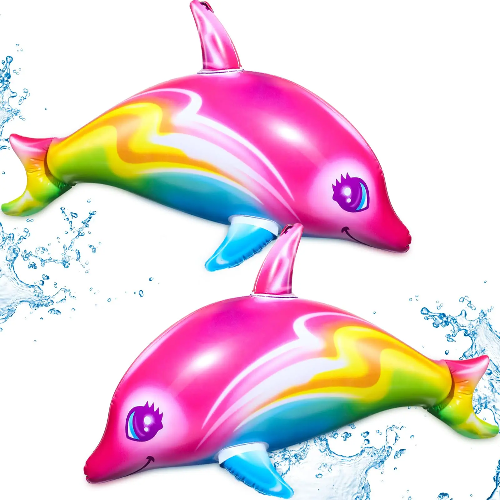 33inch Lovely Rainbow Colorful Dolphin Balloon Sea World Theme Party Shark Inflatable Toys Beach Pool Party Birthday Decorations