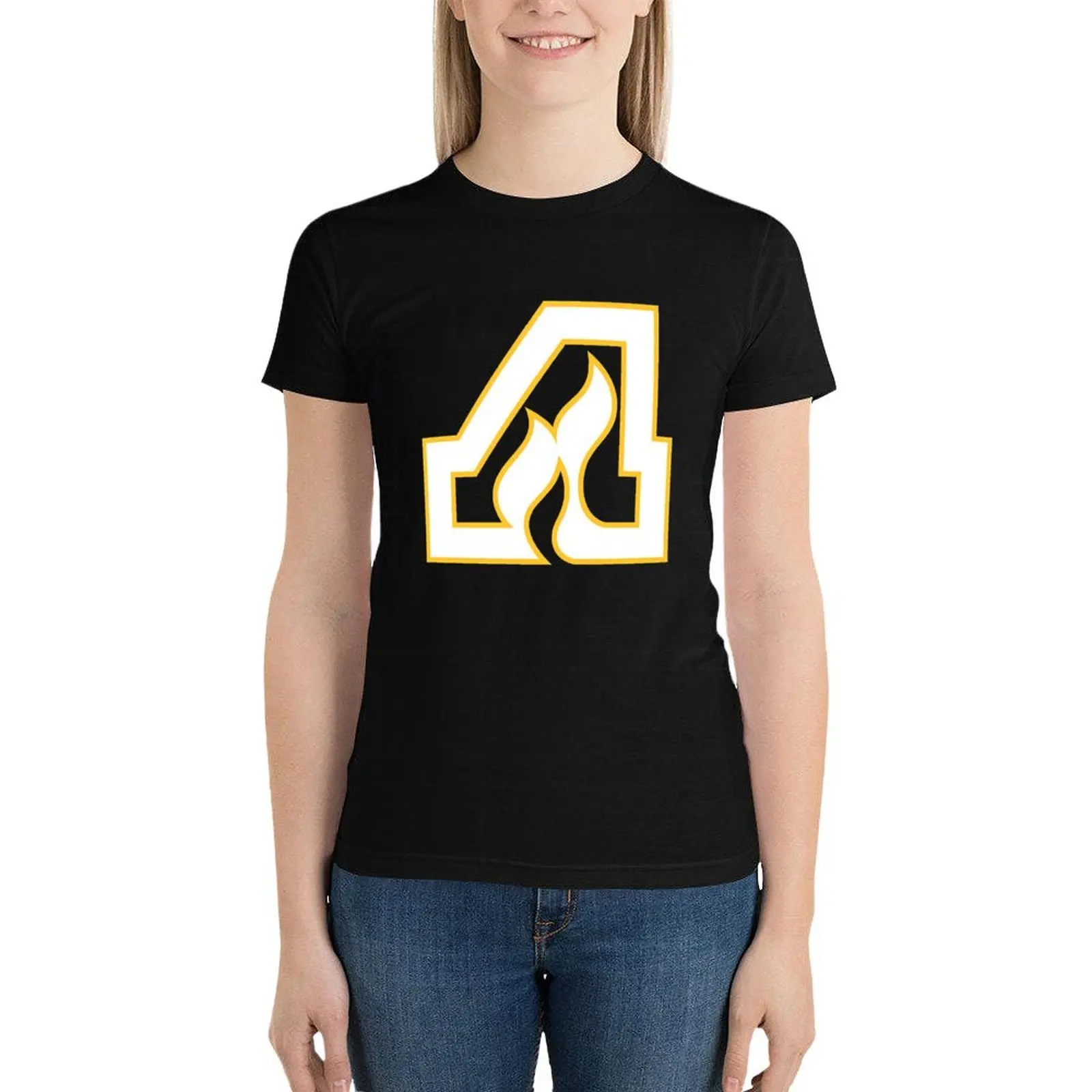 Atlanta Flames Logo T-Shirt lady clothes Aesthetic clothing Short sleeve tee funny t shirts for Women graphic