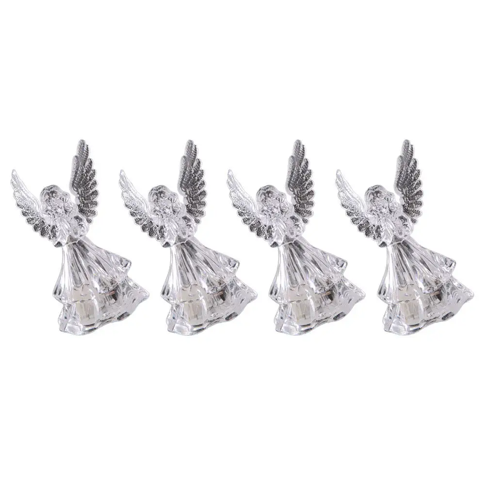 

4Pcs Night Light Small Angel Shaped Bedside Light Bedroom Night Lamp Decorative Table Lamp Home Supply Room Supply